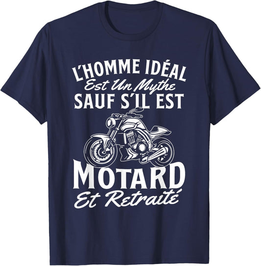 The Ideal Man Is A Myth - Biker Motorcycle Motorcycling T-Shirt - T-Shirt | Navy