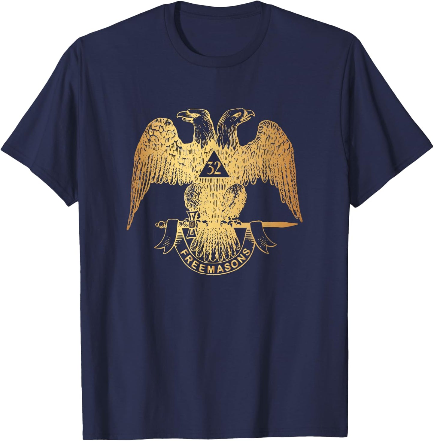 Scottish Rite Eagle 32nd Degree - Freemason Gifts T-Shirt - T-Shirt | Navy