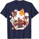 Ramen Cat Anime Kawaii Neko Japanese T-Shirt - T-Shirt | Navy