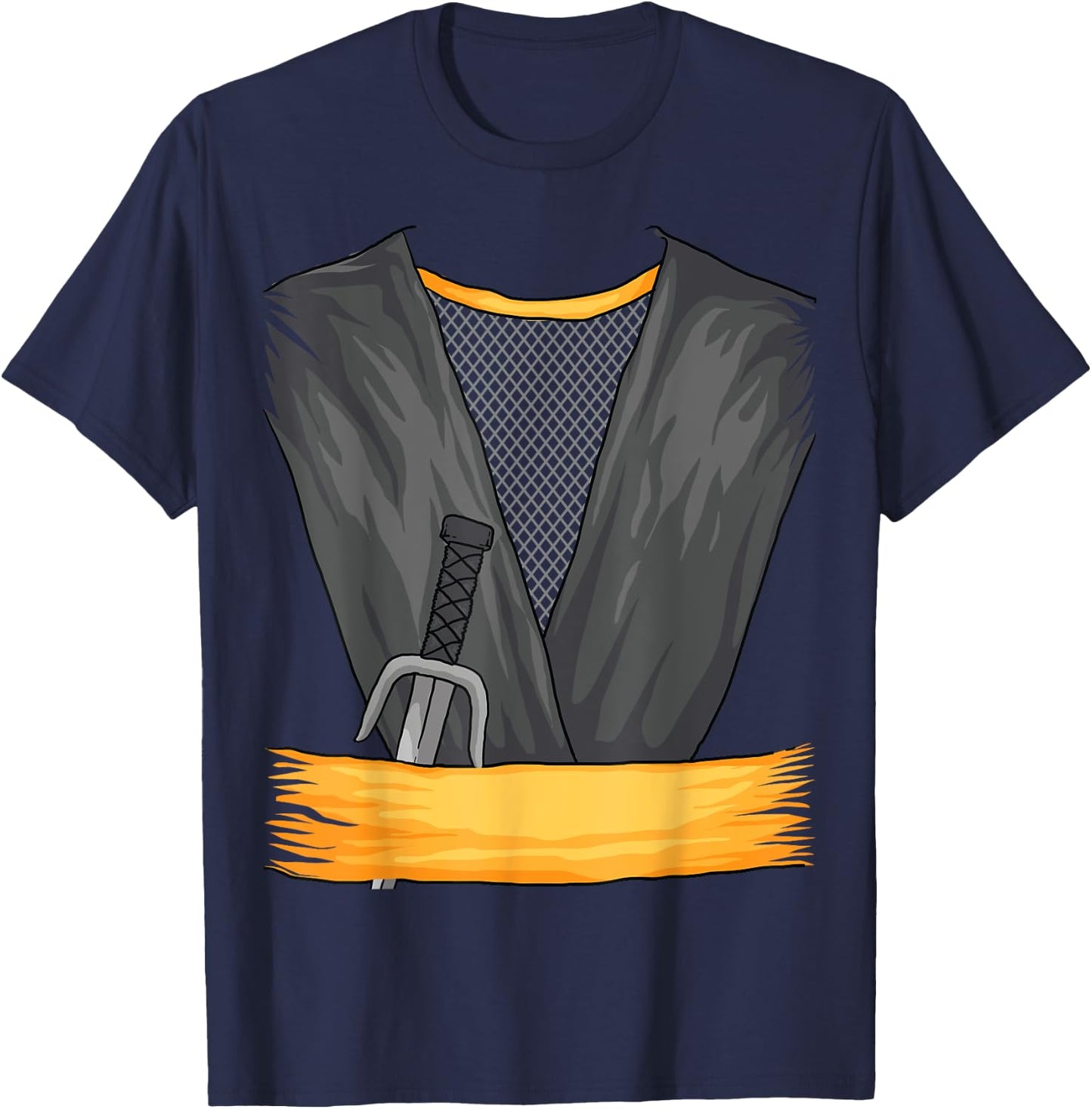 Cool Ninja Uniform | Funny Lazy DIY Halloween Costume Gift T-Shirt - T-Shirt | Navy