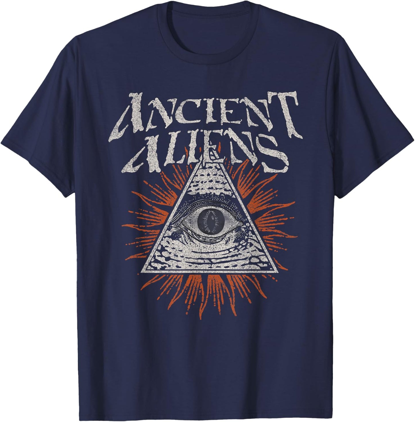 Ancient Aliens Design, Pre History Theory, Pyramid, UFO T-Shirt - T-Shirt | Navy