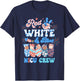 Groovy Red White Blue NICU Crew NICU Nurse 4th Of July Women Men T-Shirt - T-Shirt | Navy