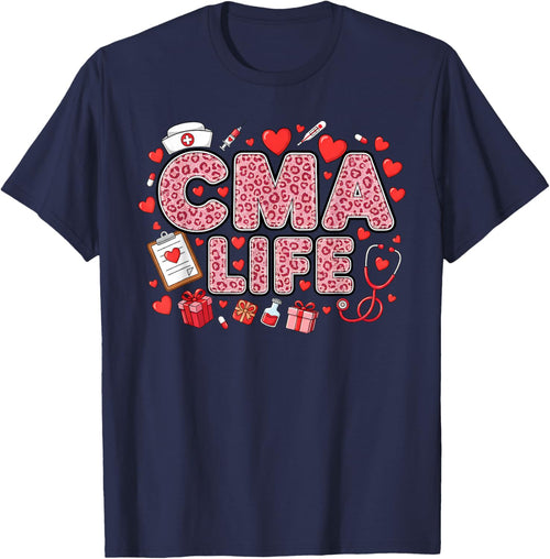 Funny Nurse CMA Life Leopard Stethoscope Valentine's Day