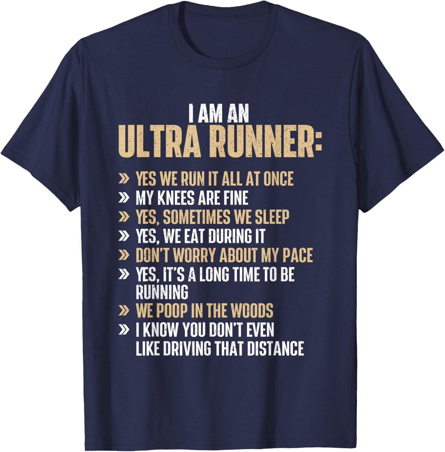 I Am An Ultra Runner - Finisher Long Distance Trail Running T-Shirt - T-Shirt | Navy