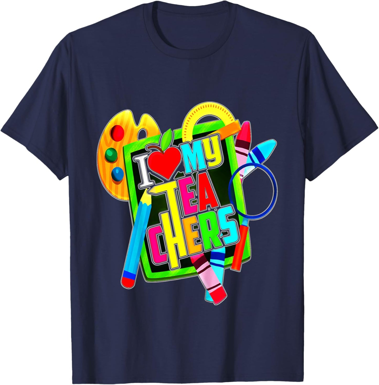 Kids Teens Graduation I Heart My Teachers I Love My Teachers T-Shirt - T-Shirt | Navy