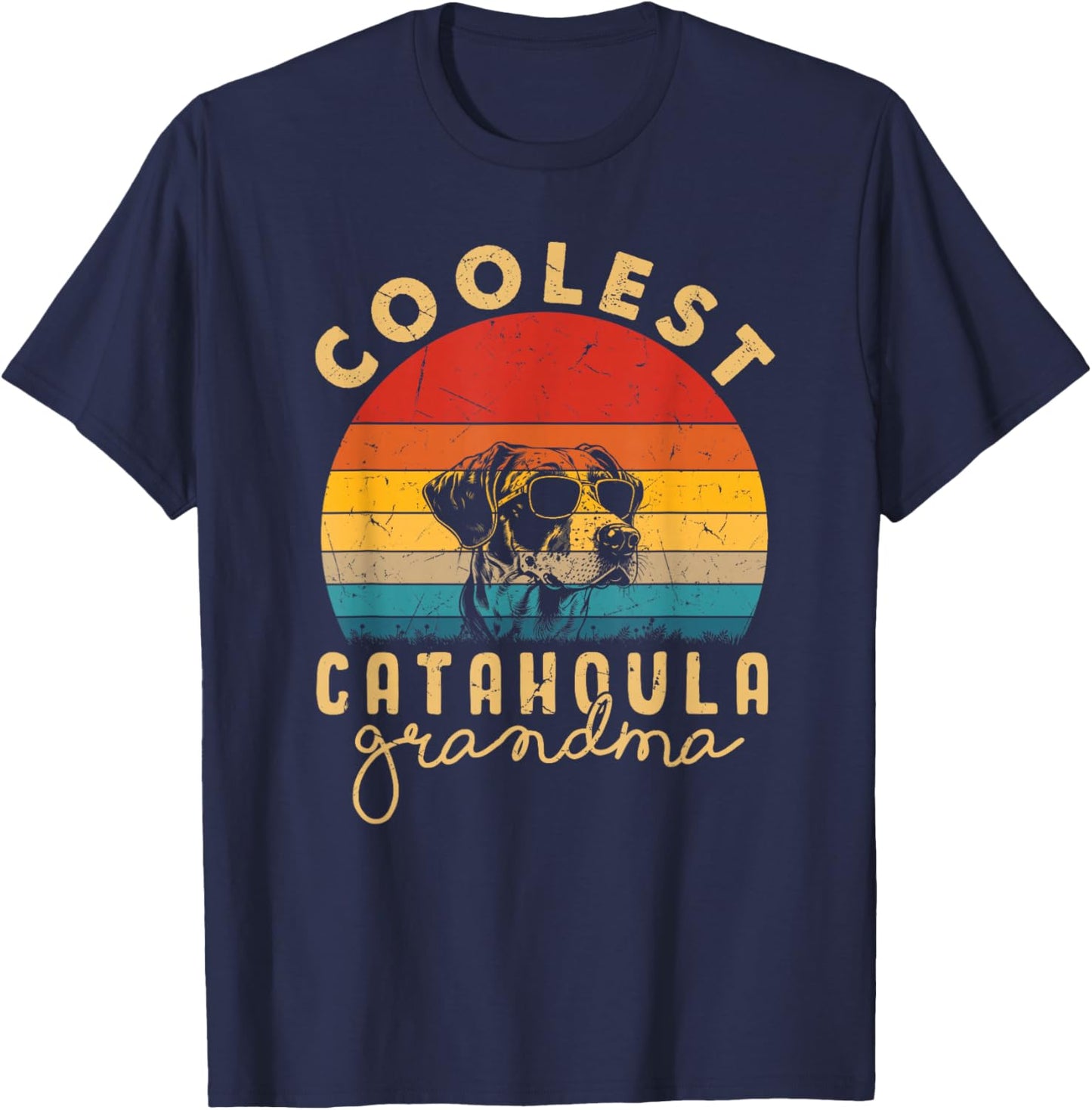 Catahoula Leopard Coolest Grandma Gifts Dog Mom T-Shirt - T-Shirt | Navy