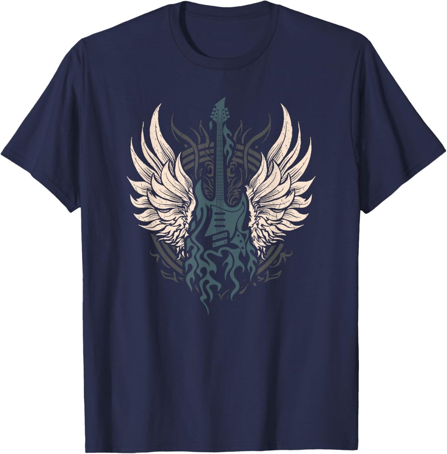 Retro 80s Rock Music Guitar Rock & Roll T-Shirt - T-Shirt | Navy