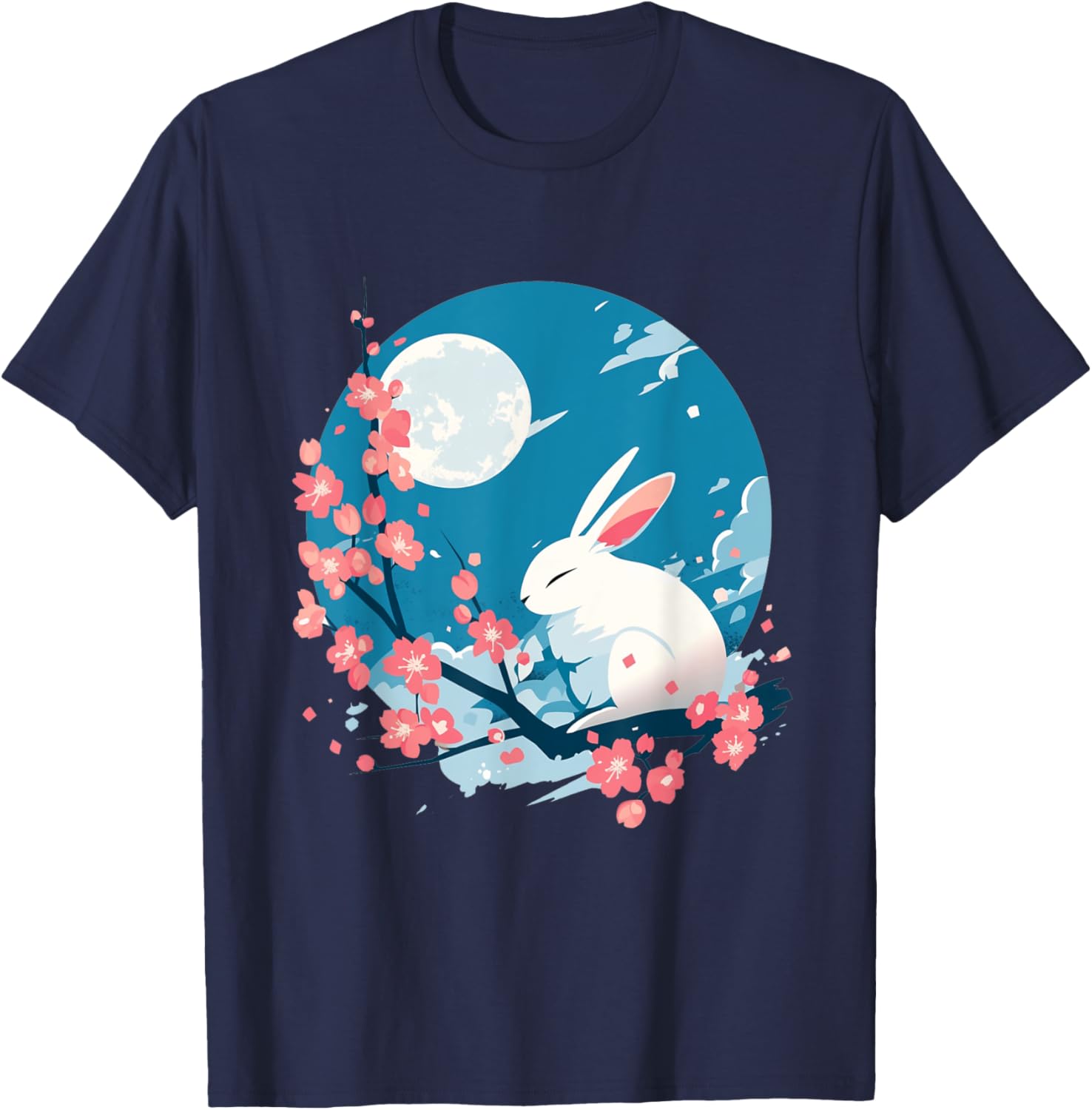 Spring's Gentle Whisper T-Shirt - T-Shirt | Navy