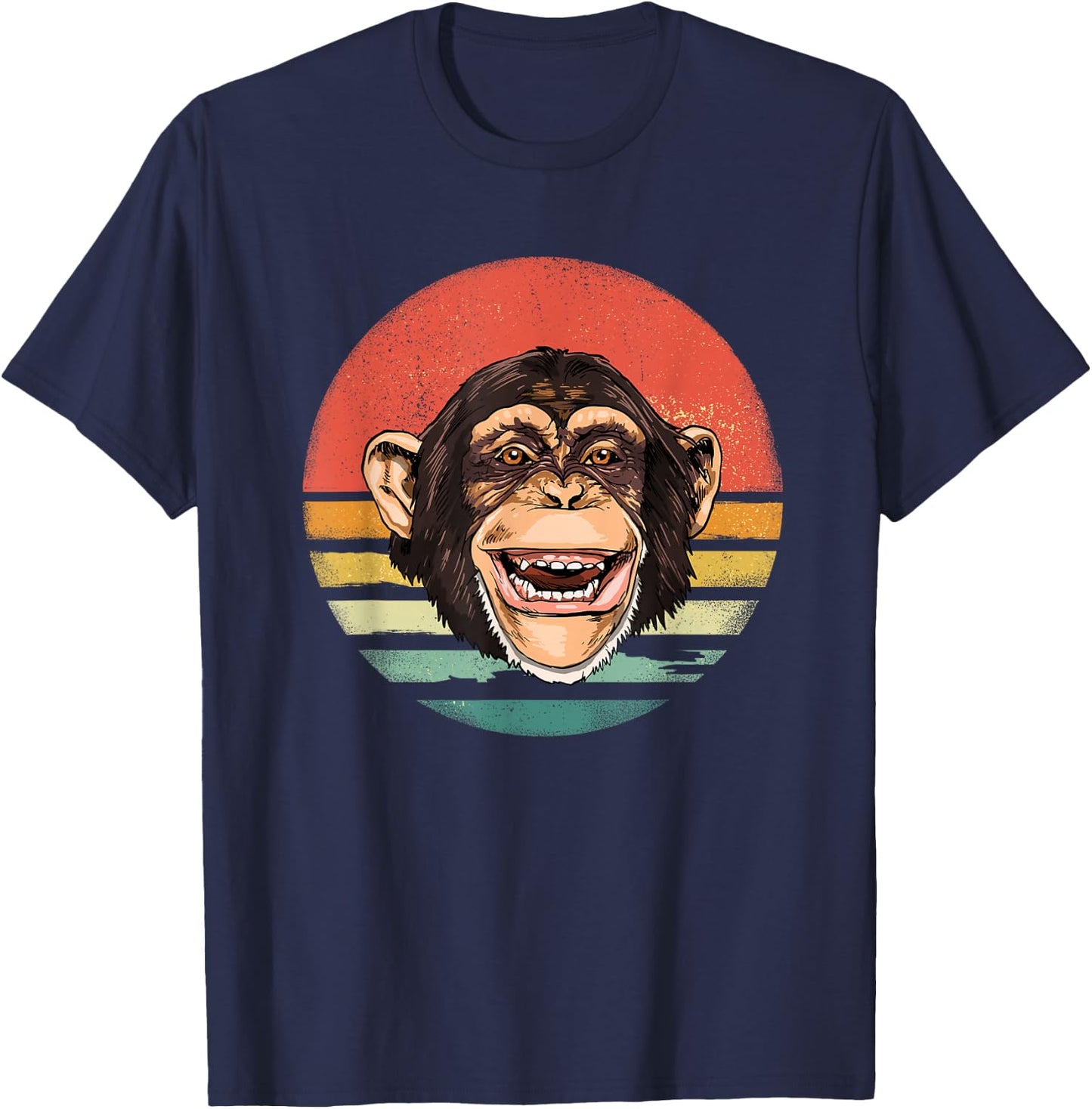 Chimpanzee Monkey Shirt Retro Chimp Wild Zoo Animal Lover T-Shirt - T-Shirt | Navy