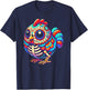 Colorful Sugar Skull Chicken Día de los Muertos Fun Skeleton T-Shirt - T-Shirt | Navy