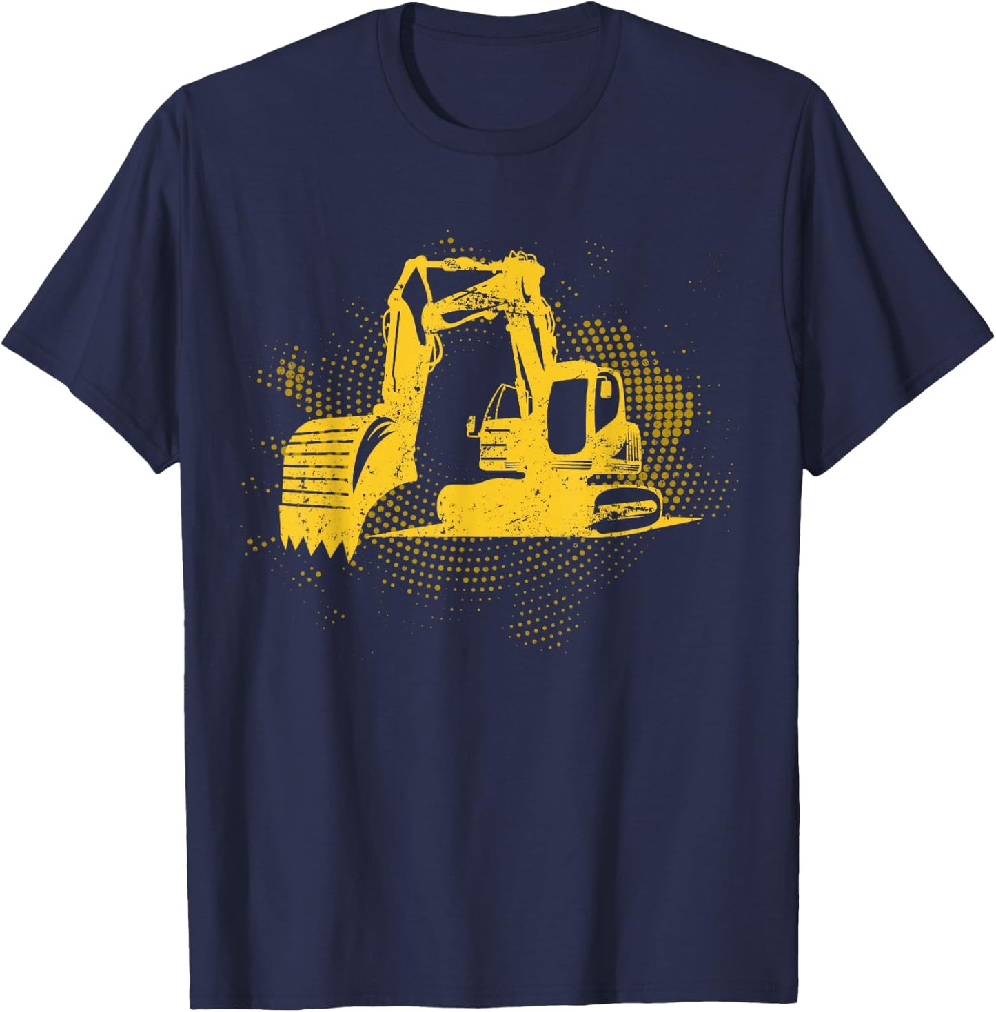 Construction Site Truck Driving Men Boys Gift Excavator T-Shirt - T-Shirt | Navy