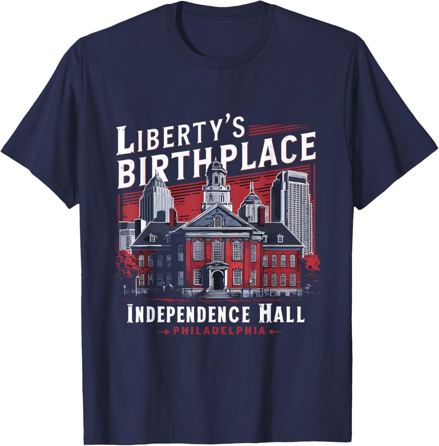 Liberty Bell Independence Hall Philadelphia T-Shirt - T-Shirt | Navy