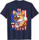 Corgi Dog 4th of July American USA Flag Patriotic Funny T-Shirt - T-Shirt | Navy