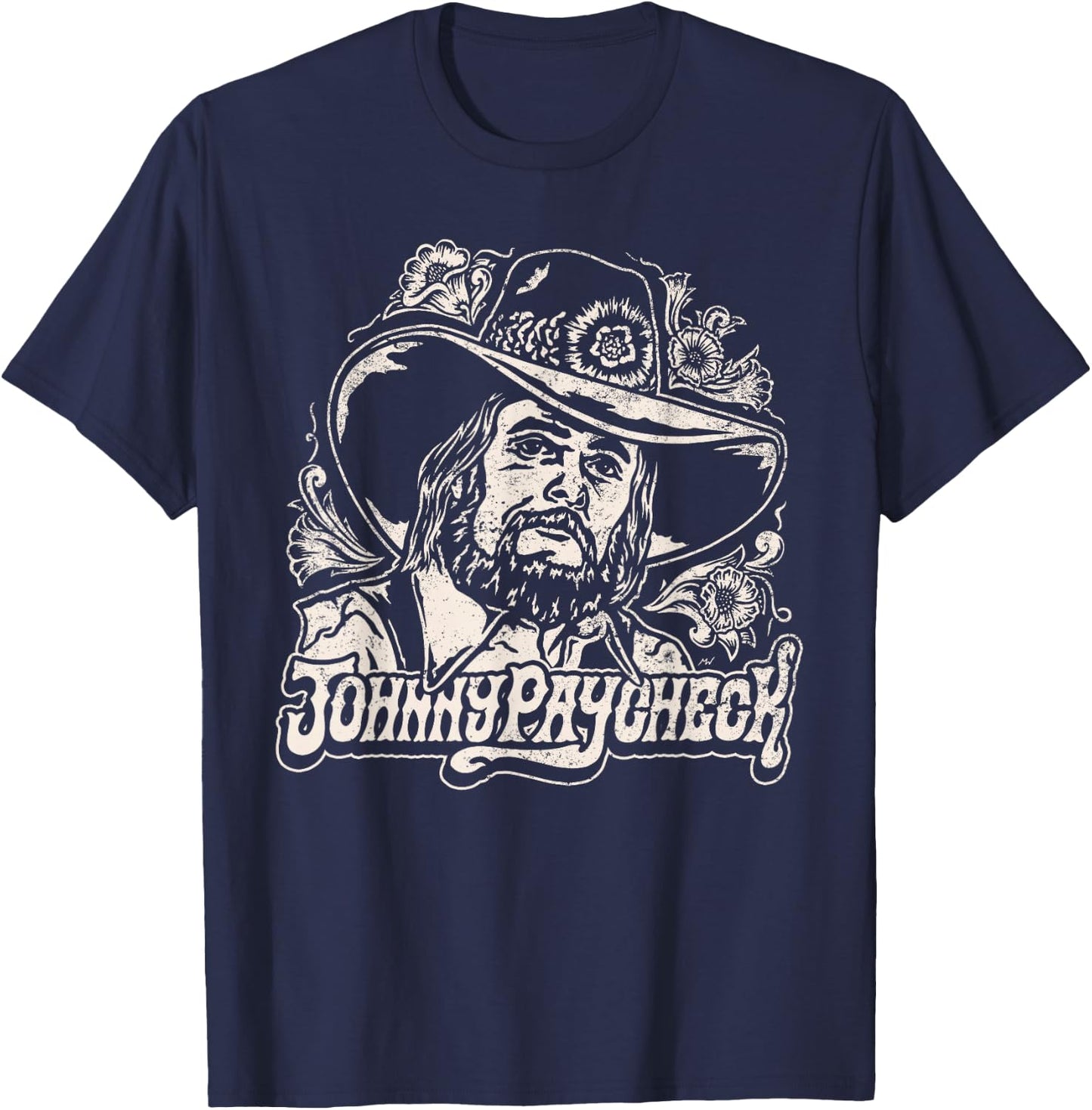 Johnny Paycheck - Portrait - Official Merchandise T-Shirt - T-Shirt | Navy