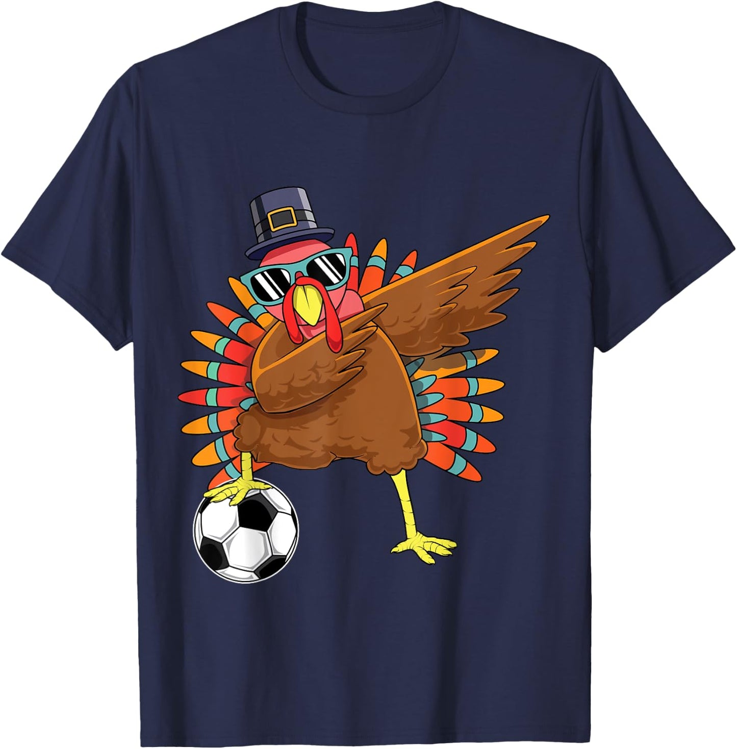 Cute Funny Soccer Thanksgiving Dabbing Turkey Dab Boys Gifts T-Shirt - T-Shirt | Navy