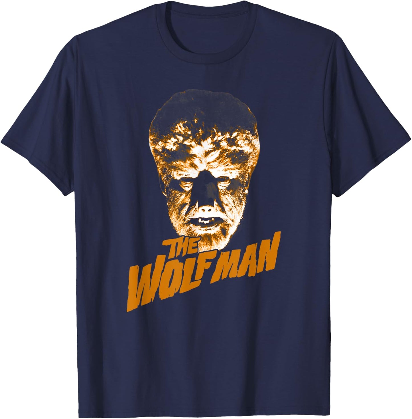Universal Monsters The Wolf Man Dark Portrait T-Shirt - T-Shirt | Navy