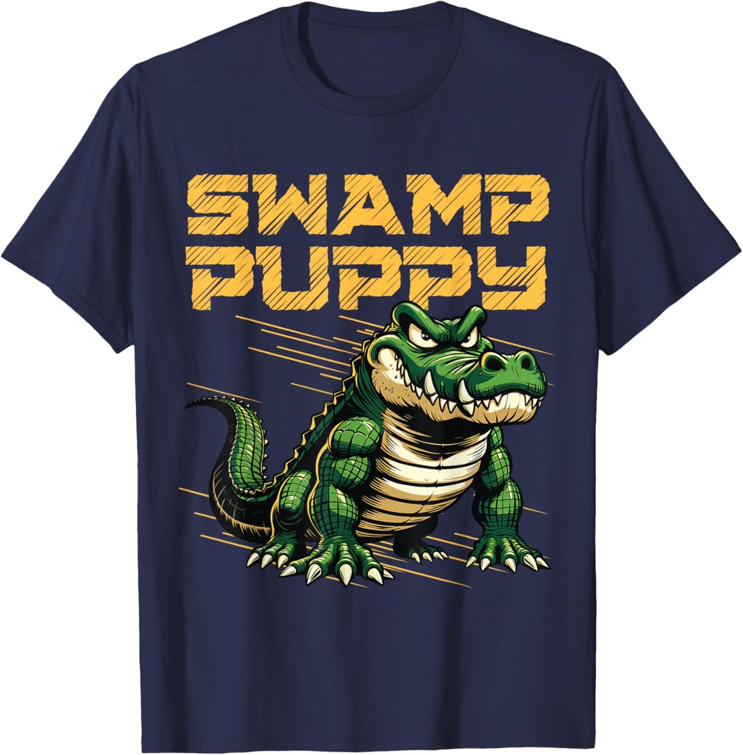 Swamp Puppy, Angry Alligator, Swamp Puppy T-Shirt - T-Shirt | Navy