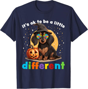 Dachshund Halloween Autism Awareness 2023 Weiner Dog Kids T-Shirt - T-Shirt | Navy