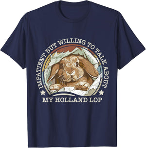 Holland Lop Mom Rabbit Impatient Joke Funny Vintage Bunny T-Shirt - T-Shirt | Navy