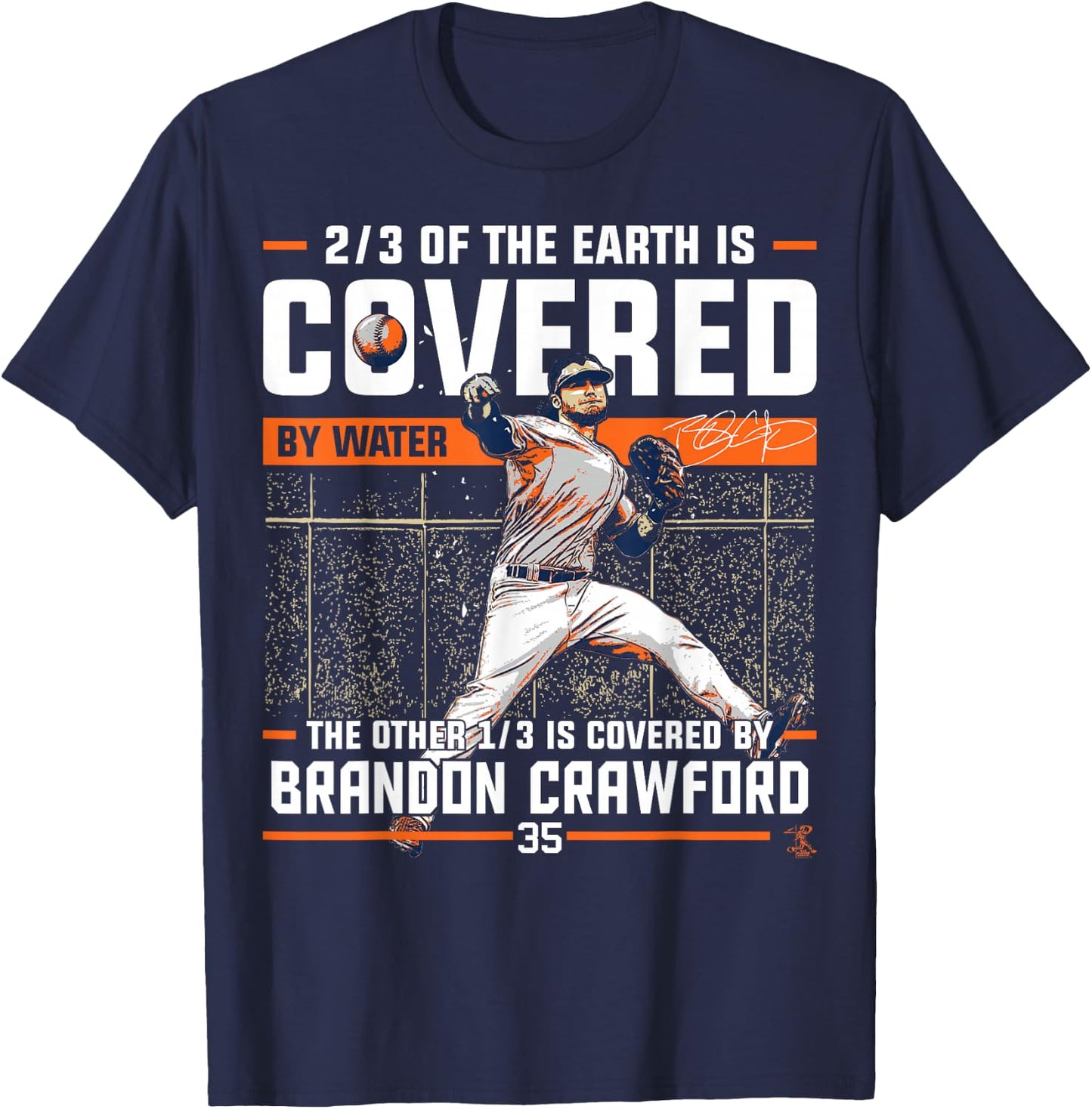 Brandon Crawford Covered By - Apparel T-Shirt - T-Shirt | Navy