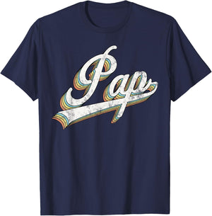 Pap Vintage Retro Style Father’s day Gift Papa Grandpa T-Shirt - T-Shirt | Navy