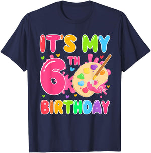 6 Years Old Artists It's My 6th Birthday Painting Art T-Shirt - T-Shirt | Navy