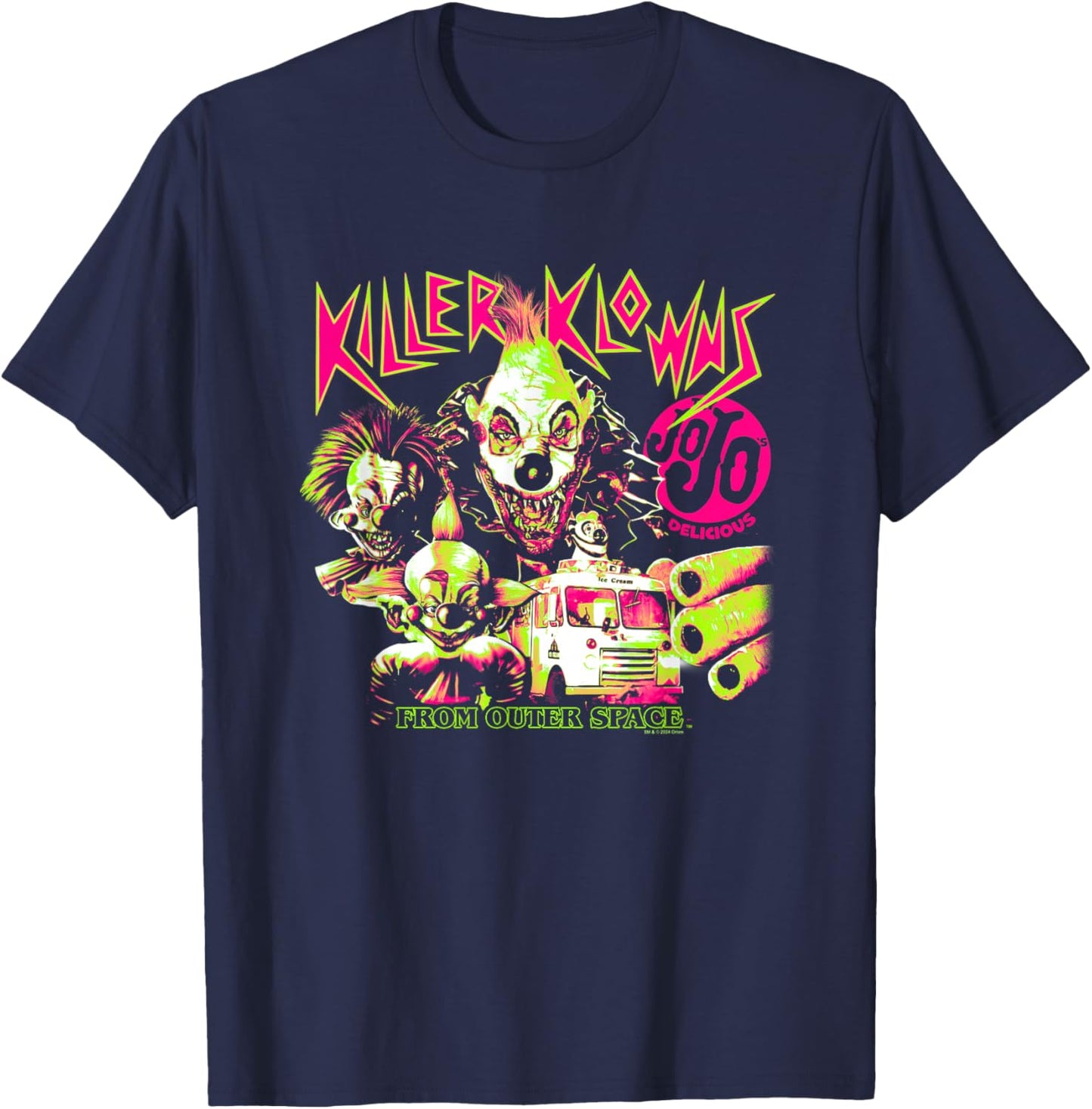 Killer Klowns from Outer Space JoJo Delicious Neon Poster T-Shirt - T-Shirt | Navy
