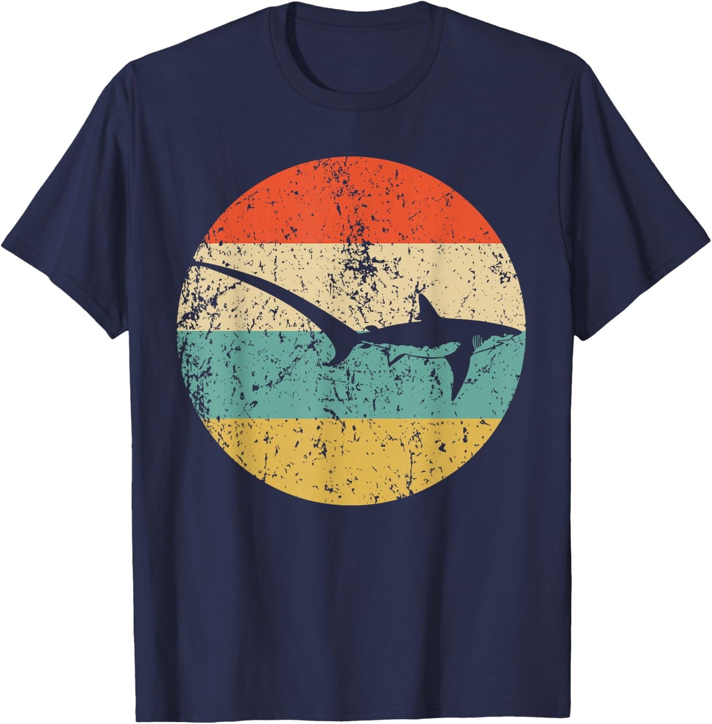 Thresher Shark Retro Shark Icon T-Shirt - T-Shirt | Navy