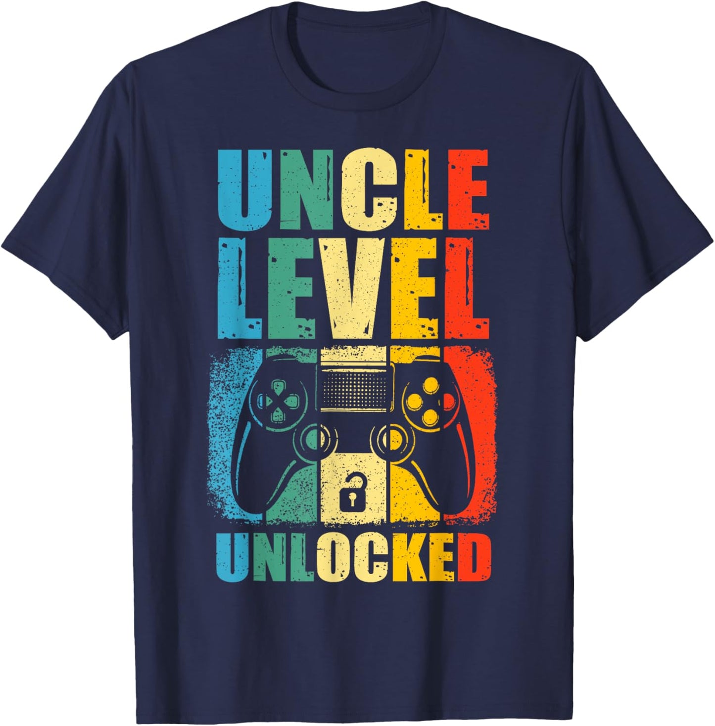 Uncle Level Unlocked Leveled Up To Uncle Promoted To Gamer T-Shirt - T-Shirt | Navy