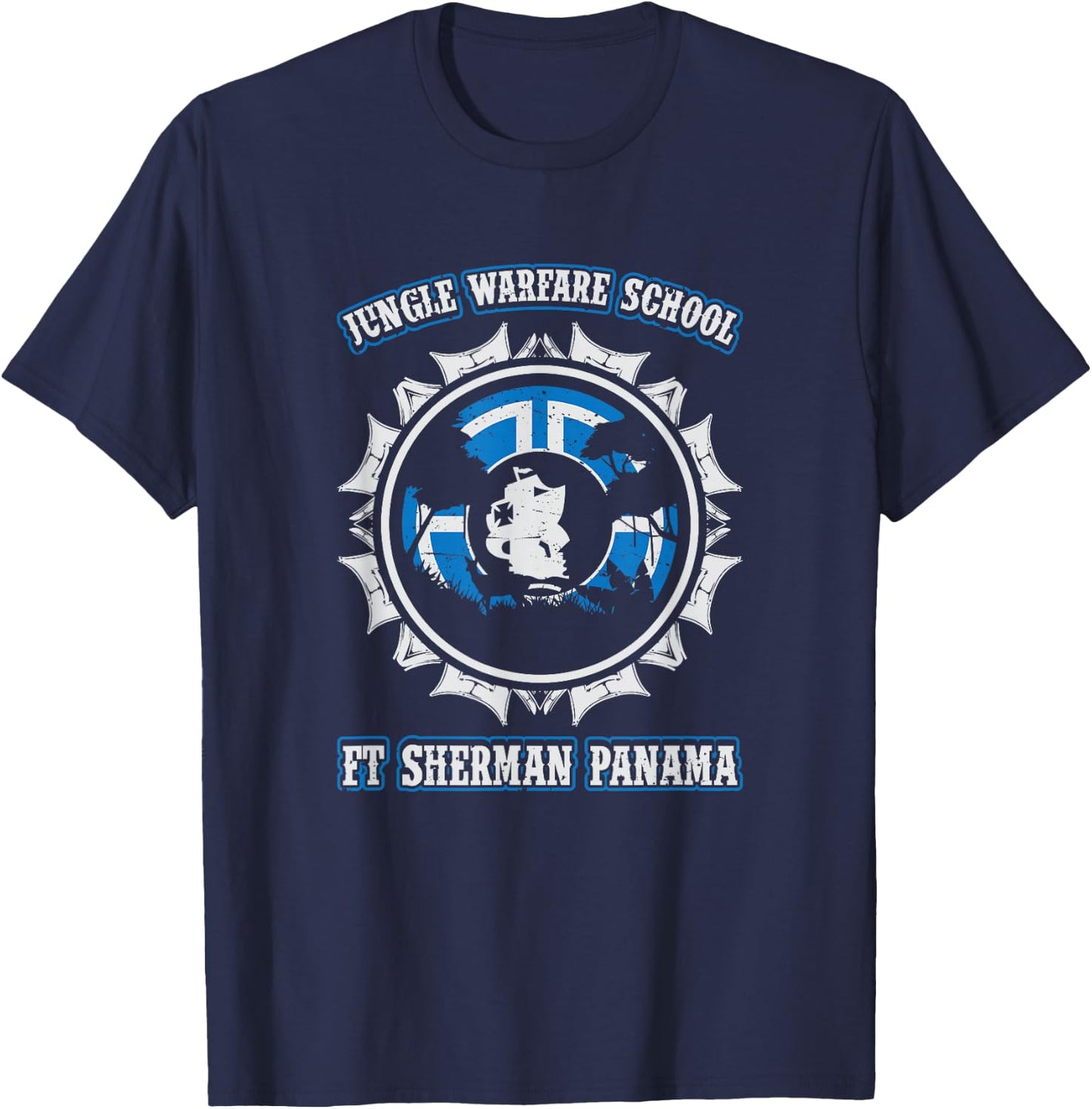 Jungle Warfare School Ft Sherman Panama T Shirt T-Shirt - T-Shirt | Navy