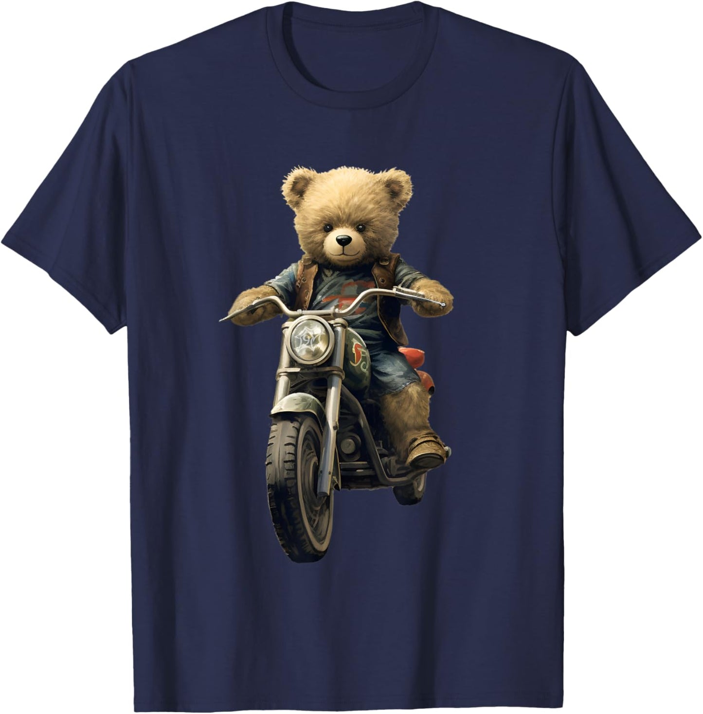 Teddy Bear Biker T-Shirt - T-Shirt | Navy