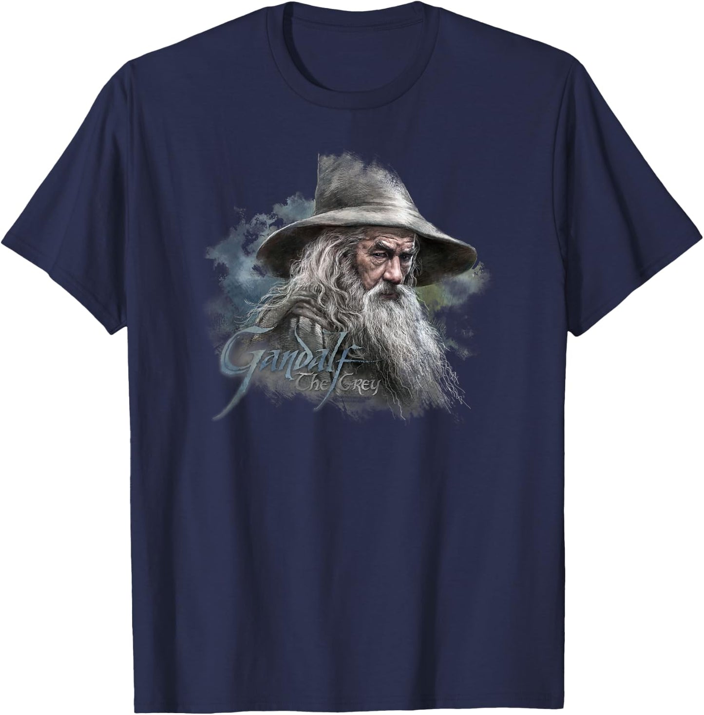 Warner Bros. Hobbit Gandalf the Grey -Adult , Grey, Short Sleeve, Small T-Shirt - T-Shirt | Navy