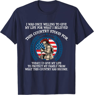I Was Once Willing To Give My Life For What T-Shirt - T-Shirt | Navy
