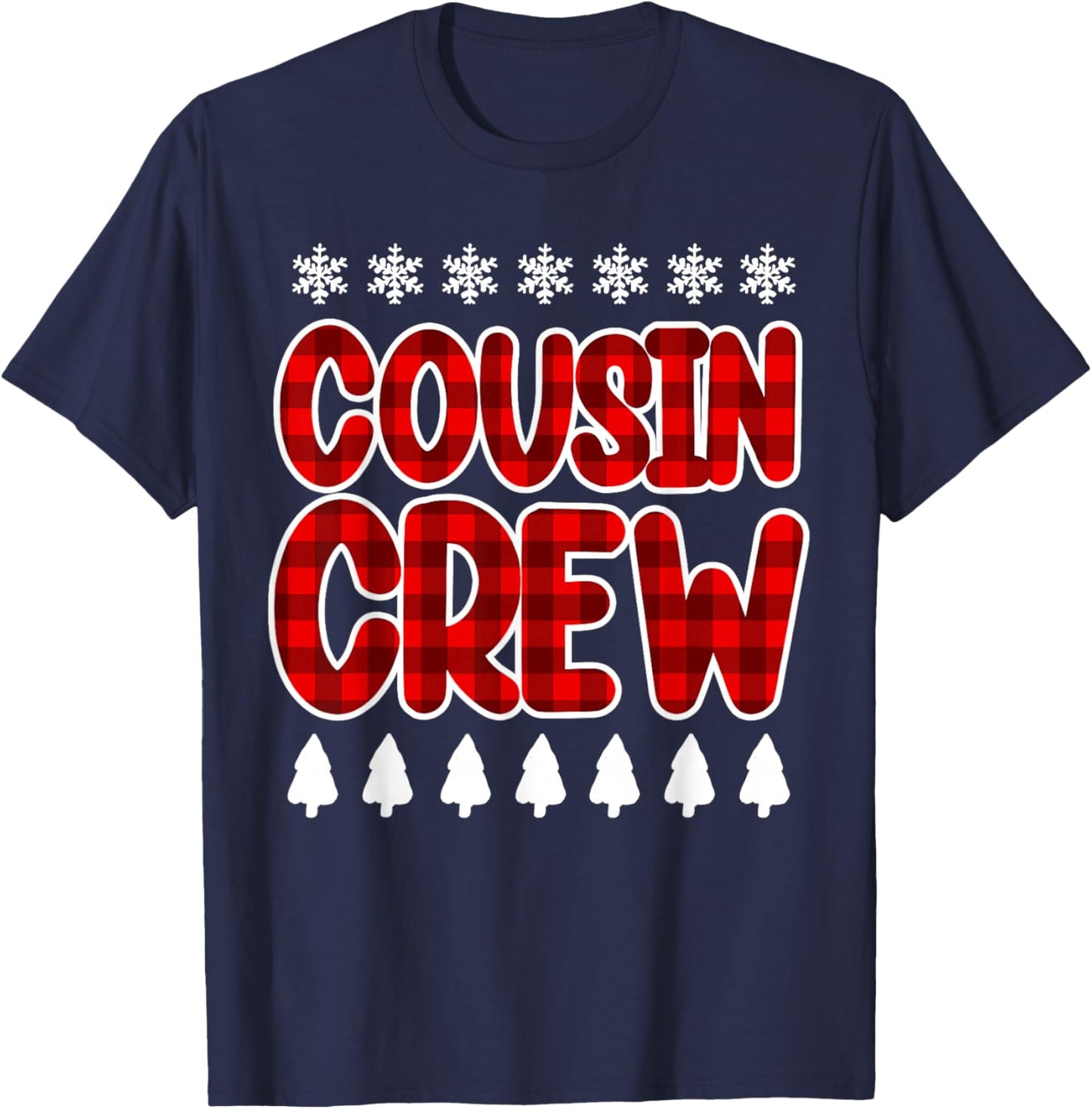 Cousin Crew Funny Buffalo Plaid Christmas Xmas Outfit T-Shirt - T-Shirt | Navy