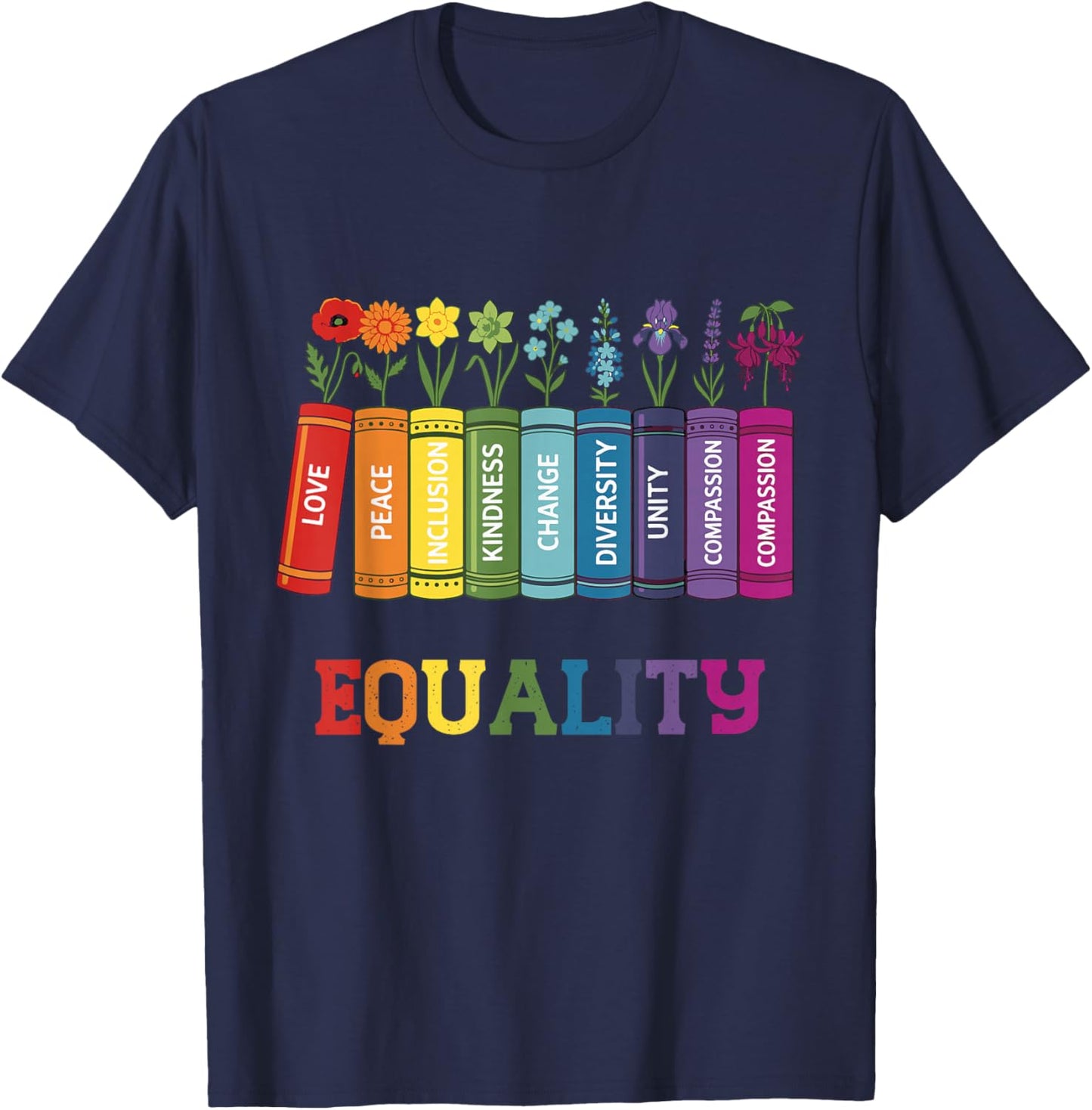 Equality Books Pride CSD Party für Schwule und Schwule in Regenbogenfarben, LGBTQ T-Shirt - T-Shirt | Navy