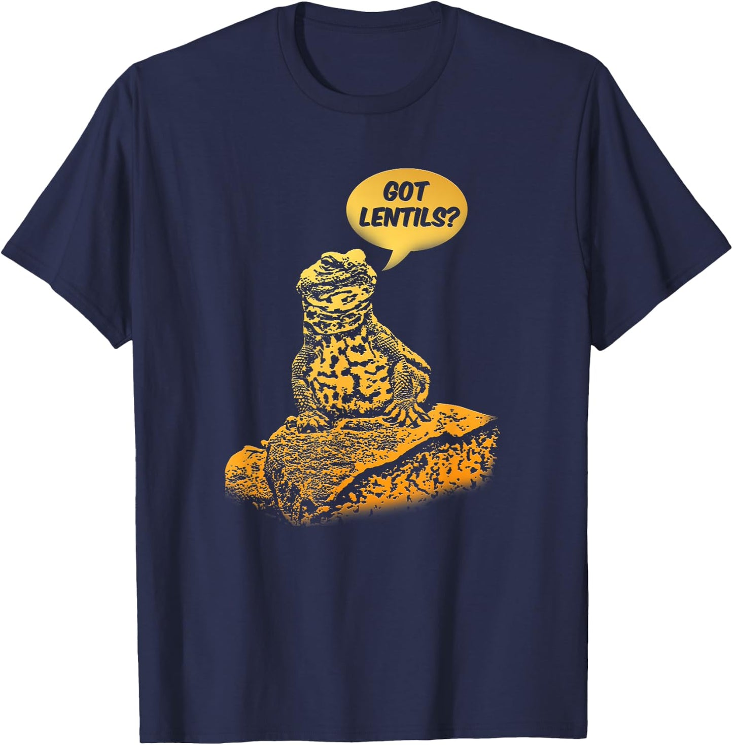 Thorn Tailed Reptile & Uromastyx Lizard Gift Got Lentils Funny Uromastyx Dabb Lizard Cute Agama -Adults Black Small T-Shirt - T-Shirt | Navy