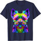 Yorkshire Terrier Yorkie Pop Art - Multicolor, Small, , Short Sleeve, , Classic Fit, Adult, Dog Lovers, Women T-Shirt - T-Shirt | Navy