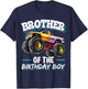 Brother of the Birthday Boy Monster Truck Birthday T-Shirt - T-Shirt | Navy