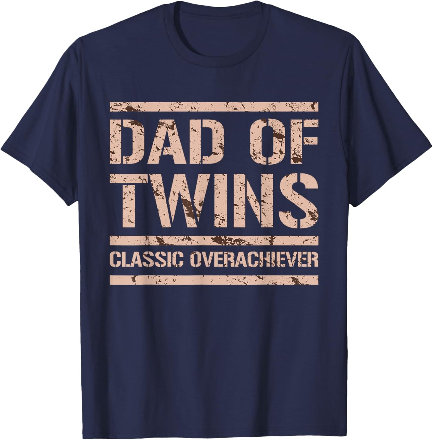 Dad of Twins Father's Day Funny Father of Twins T-Shirt - T-Shirt | Navy