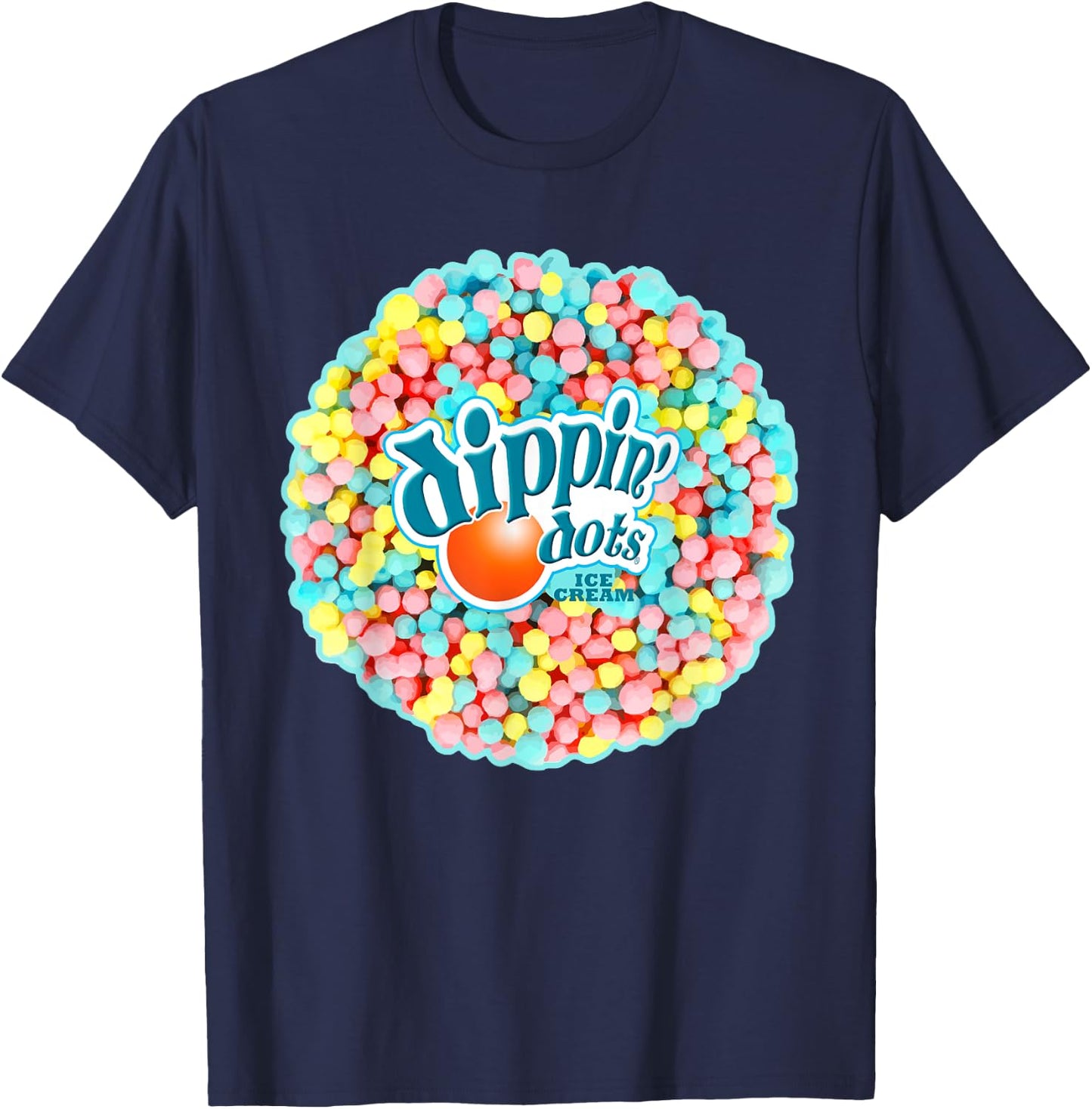 Dippin Dots - Rainbow Color Ice Cream T-Shirt - T-Shirt | Navy