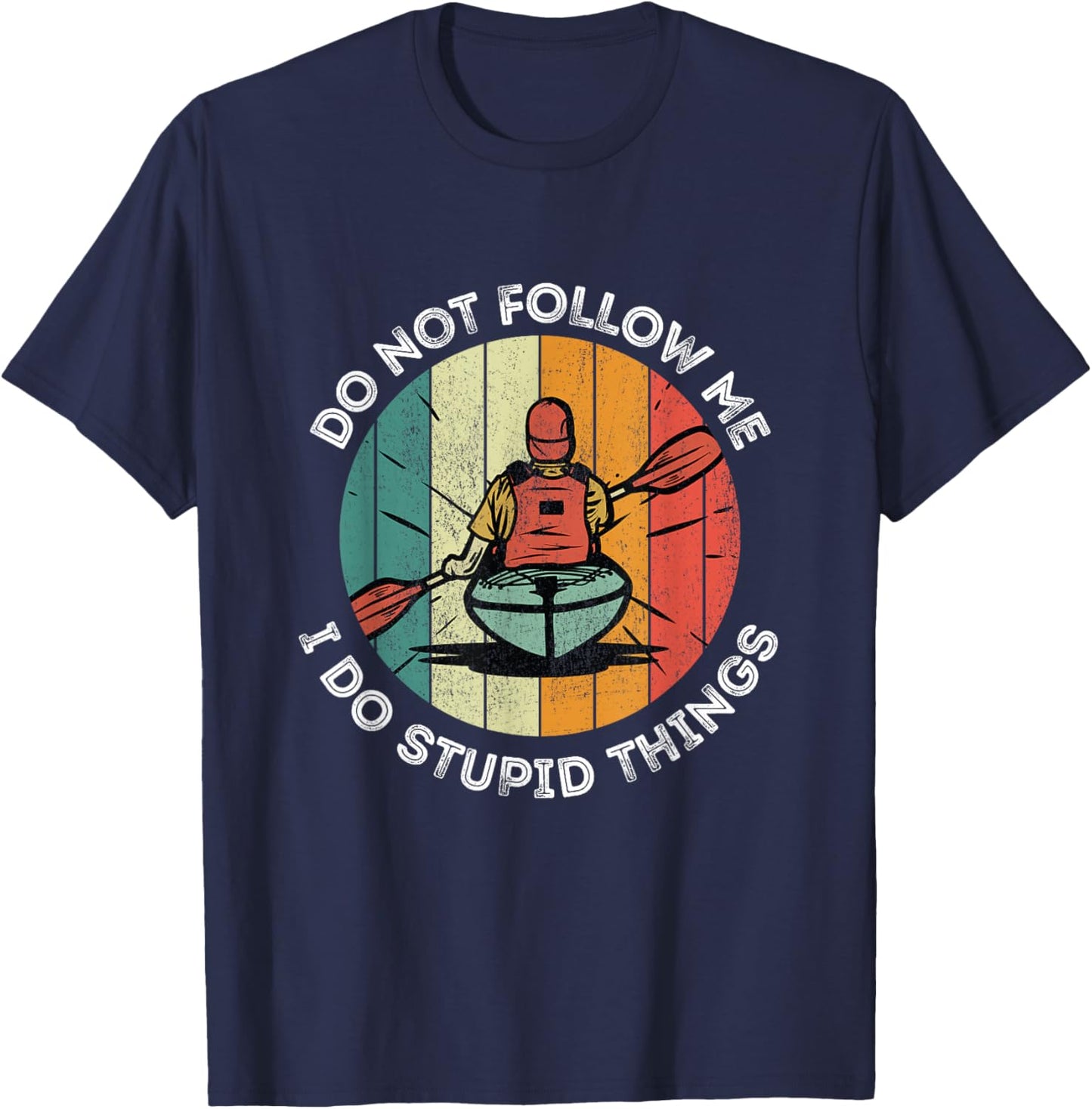 Funny Kayak Kayaking Boating Summer Clothing T-Shirt - T-Shirt | Navy