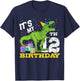 It's My 12th Birthday T-Rex Dinosaur Dino12 Year Old B-Day T-Shirt - T-Shirt | Navy