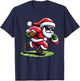 Christmas Santa Claus Play A Football Funny Boys Kids Xmas T-Shirt - T-Shirt | Navy