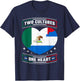 Two Cultures One Heart, Mexico Nicaragua Pride And Heritage T-Shirt - T-Shirt | Navy