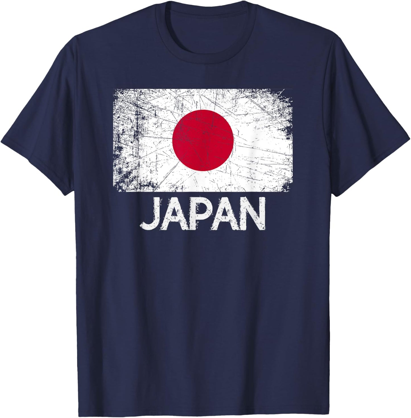 Japanese Flag | Vintage Made In Japan Gift T-Shirt - T-Shirt | Navy