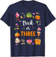 Trick Or Three Halloween Theme 3rd Birthday Boy 3 Yrs Old T-Shirt - T-Shirt | Navy
