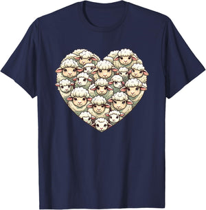 Lovely Sheeps Farm Animal Sheep Lover T-Shirt - T-Shirt | Navy