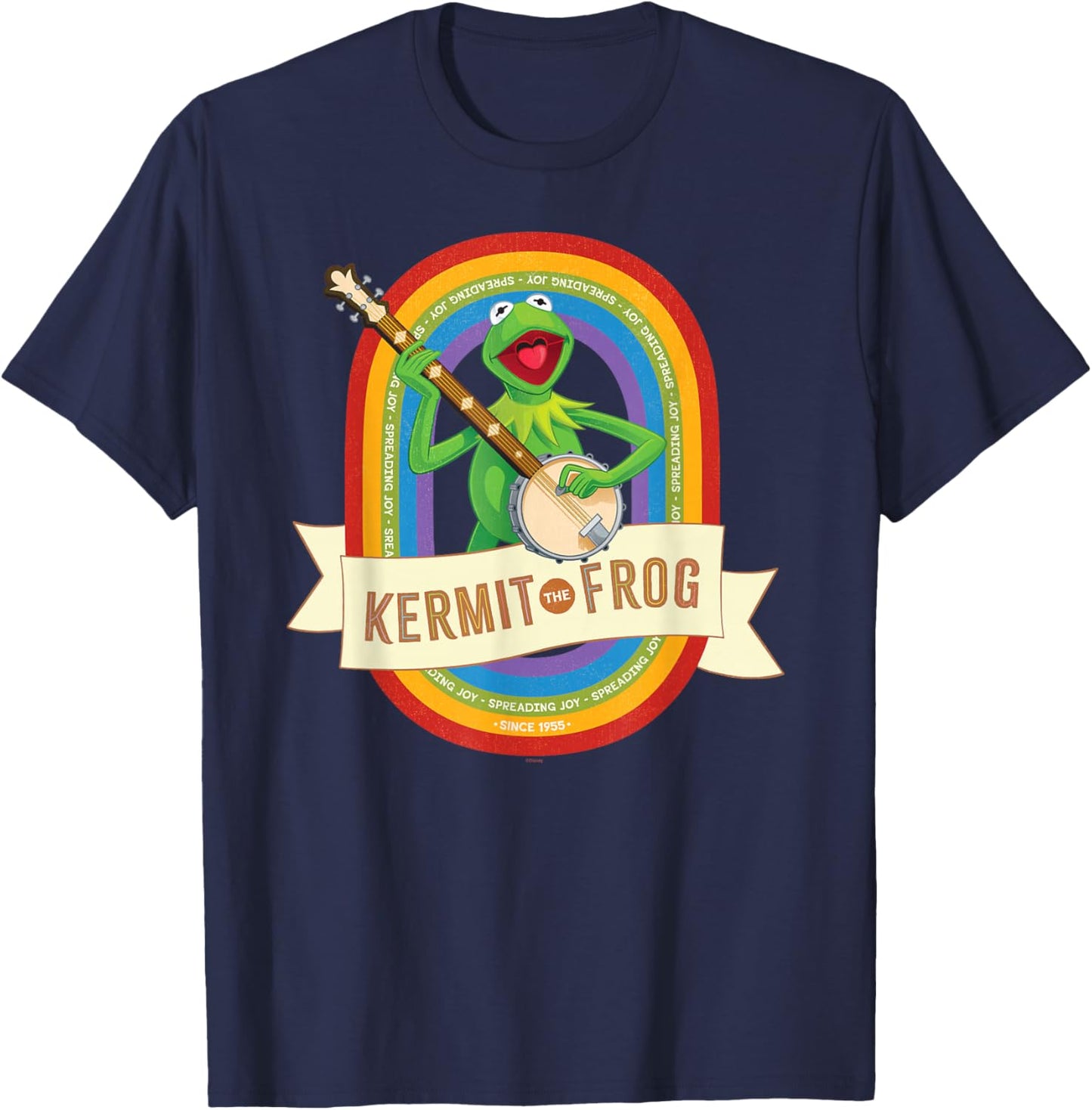 Disney The Muppets Kermit the Frog Spreading Joy Since 1955 T-Shirt - T-Shirt | Navy