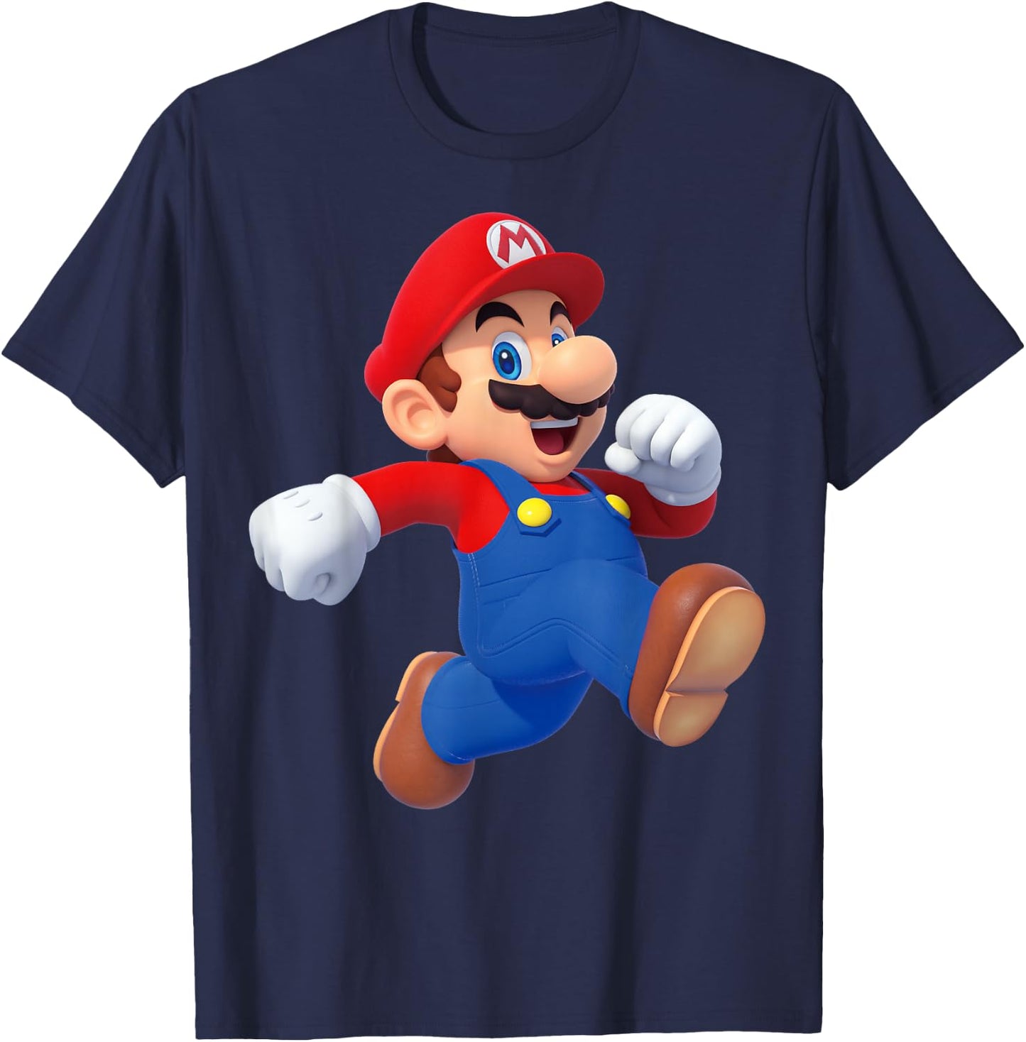 Super Mario Running Mario 3D Poster T-Shirt - T-Shirt | Navy