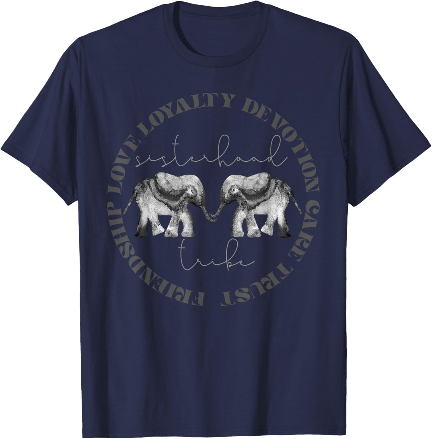 Elephant Friendship Sisterhood Tribe Squad Friend Group T-Shirt - T-Shirt | Navy